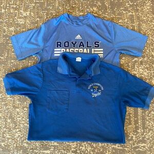 Bundle Kansas City Royals Youth Shirts Size Large Color Sky Royal Blue Flaw 1985